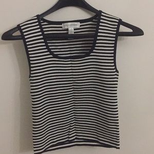 Jones New York B&W Striped Tank Sz M